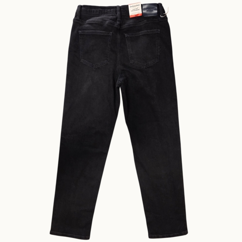 NWT Scotch & Soda Amsterdam High Rise Straight Leg Jeans – Black – Size 8 - Picture 5 of 7
